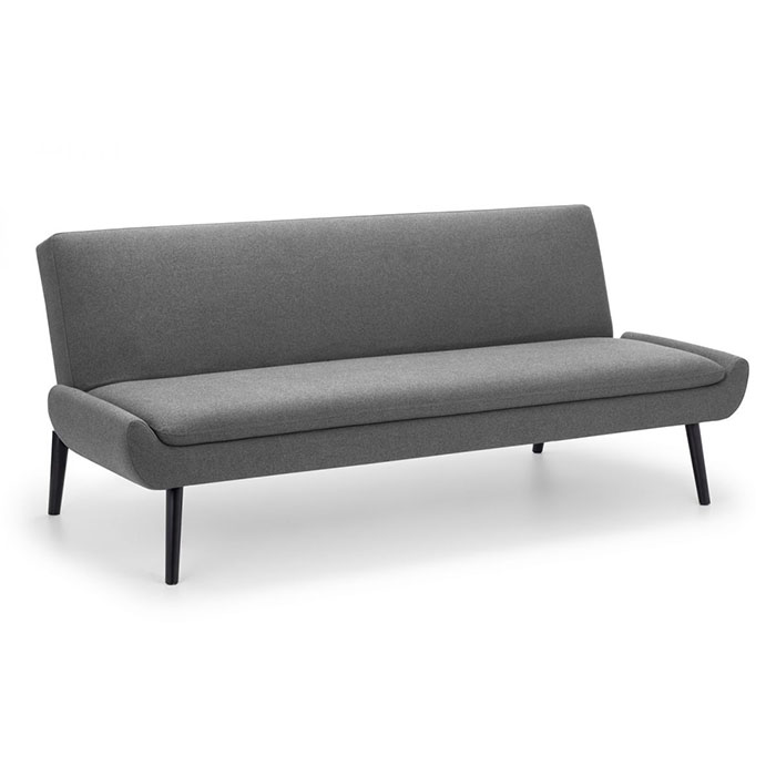 Gaudi Curled Base Sofabed In Grey Fabric - Click Image to Close